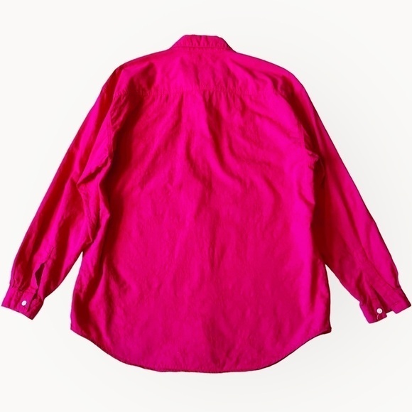 Vintage 90s GAP Hot Pink Jacquard Button-Down Shirt Women’s Medium – Barbiecore - Picture 10 of 12